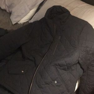 Lands end black puffer winter coat XL